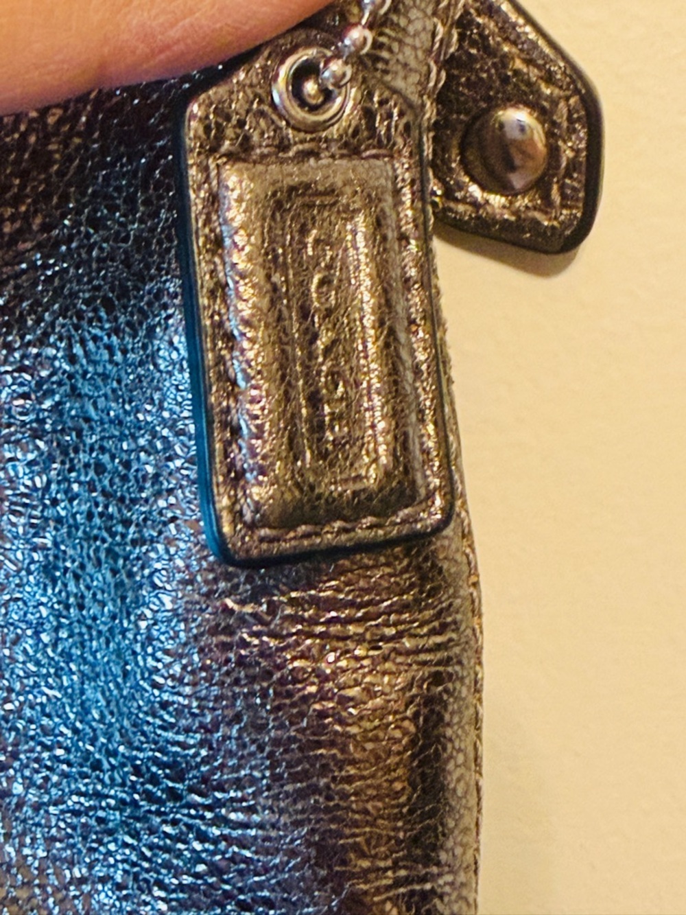 Coach Metallic Bronze Leather Crossbody Bag - Picture 6 of 9
